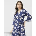 thumbnail image 5 of Moomaya V Neck Printed Rayon 3/4 Sleeve Wrap Dress - Women's Wrap Dress, 5 of 9