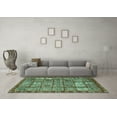 thumbnail image 3 of Ahgly Company Indoor Square Abstract Turquoise Blue Modern Area Rugs, 6' Square, 3 of 4