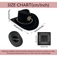 thumbnail image 3 of XIAOCHA Women's Embellished Cowboy Hat Cattleman Shapeable Brim Outdoor Farm Wide Brim Western Hat,Coffee, 3 of 4
