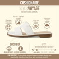 thumbnail image 2 of Cushionaire Voyage Cutout Strap Slides for Women - Slip On Summer Flats, Comfortable and Trendy Vacation Style Sandals for Women, 2 of 25