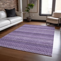 Addison Rugs Chantille Indoor/Outdoor Transitional Stripes Lavender Washable Rectangle Rug, 8' x 10'