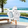 thumbnail image 3 of Yayeee Kids Hooded Towels Toddler Soft Absorbent Beach Bathing Wrap 50" x 23.5", Blue Magical Halloween, 3 of 5