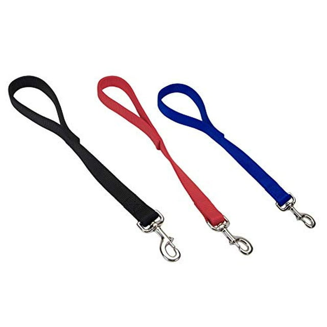 MPP Trafic Plomb Extra Fort Courte Chien Contrôle Laisse Double Poignée en Nylon 1 "x 24" (Rouge)