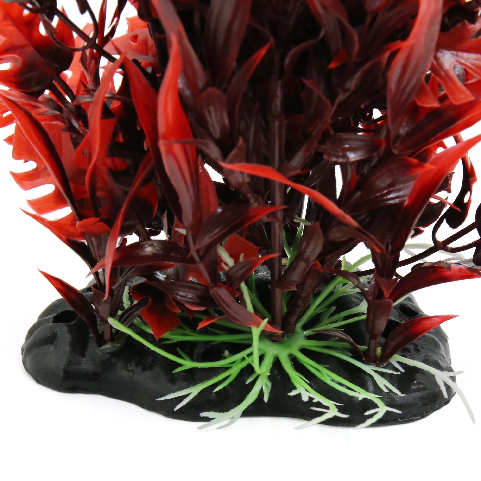 Unique Bargains 15.3 Inch Red Plastic Plant Aquarium Terrarium Decor Reptiles Habitat