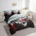 thumbnail image 3 of jejeloiu Mountain Pine Tree 7-Piece Twin Bedding Sets,Rustic Woodland Nature Landscape Bedding Comforter Set,White Red Black Sheet Sets For Men Women,Microfiber Bedroom Decor Reversible, 3 of 8