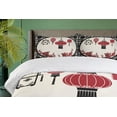 thumbnail image 4 of Ambesonne Ethnic Duvet Cover Set, Ornate Folkloric Graphic, Calking, Beige Black Red, 4 of 6