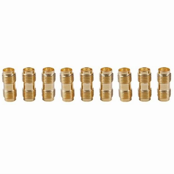 9X Conector RF Dorado Sma Hembra A Sma Hembra para Radio Bidireccional SmA-F A SmA-F Adaptador de Antena