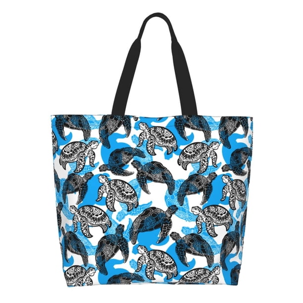 Balery Sea Animal Bolsa Tote Estilo Estético con Cremalleras, Bolsa de Hombro, Bolsa de Compras Grande y Plegable