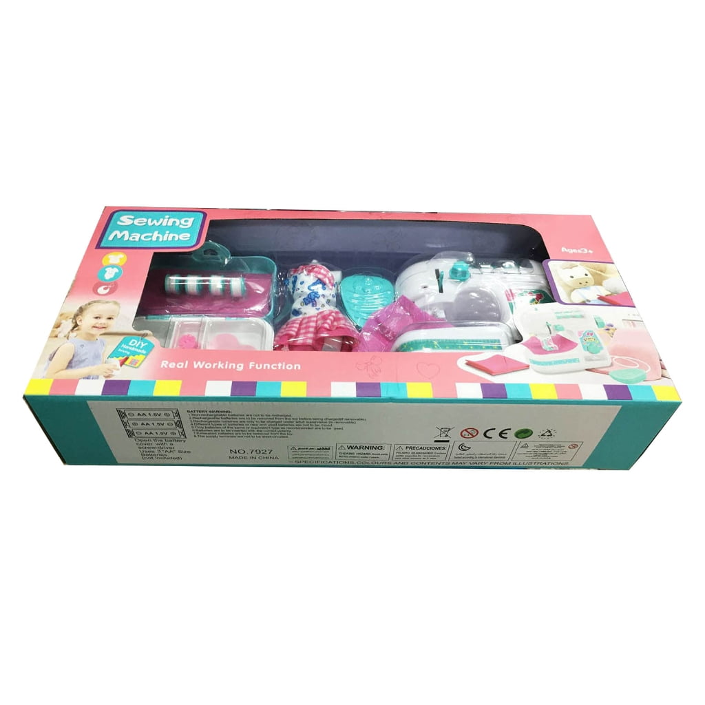 T-HOTLYST Mini Sewing Machine Toy Electric Sewing Machine Educational Interesting Kids Toy Children Pretend Play Housekeeping Toy