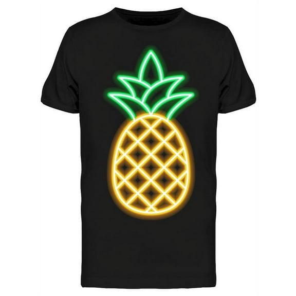 Pineapple In Neon Sign Design  T-Shirt Men -Image by Shutterstock, Male Medium