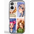 Four Illustrated Female Portrait Collage Tough Case for Apple iPhone ...