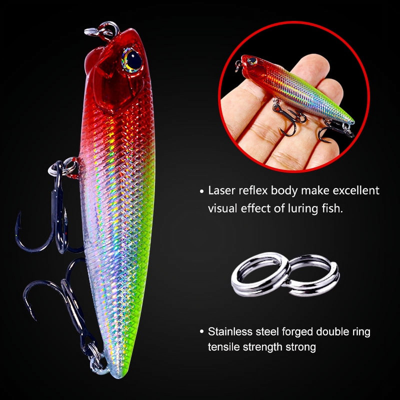 HENGJIA Fishing Lures, 8pcs Fishing Saltwater Popper Lures Topwater Fishing Lures Pencil Lures Sinking Hard Bait Pencil Popper Lure Fishing Lures Bass