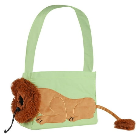 Pet Canvas Shoulder Bag Lion Shaped Cute Cat Carrier Portable Pet Canvas Shoulder Carrying Bag Chest Cat Bag Outdoor Dog Tote Bag Travel Handbag for Small Cat Dog Animal Supplies