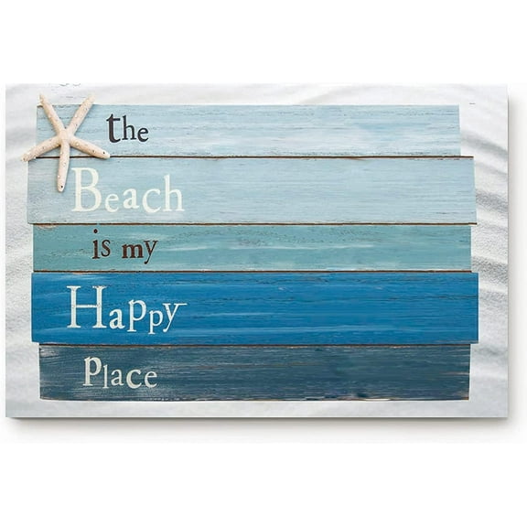 Door Mat Inside Beach Themed Doormats Rugs The Beach is My Happy Place Bath Rugs Front Door Mat Floor Doormat for Entryway Patio Porch Funny Mat Cute Rugs for Kitchen Front Door Bathroom 16x24inch