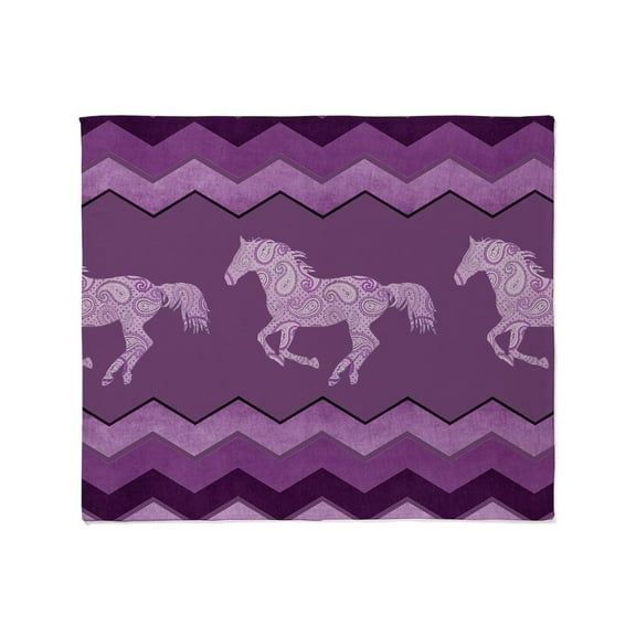 CafePress - Purple Paisley Horse Throw Blanket - Soft Fleece Throw Blanket, 50"x60" for All Ages