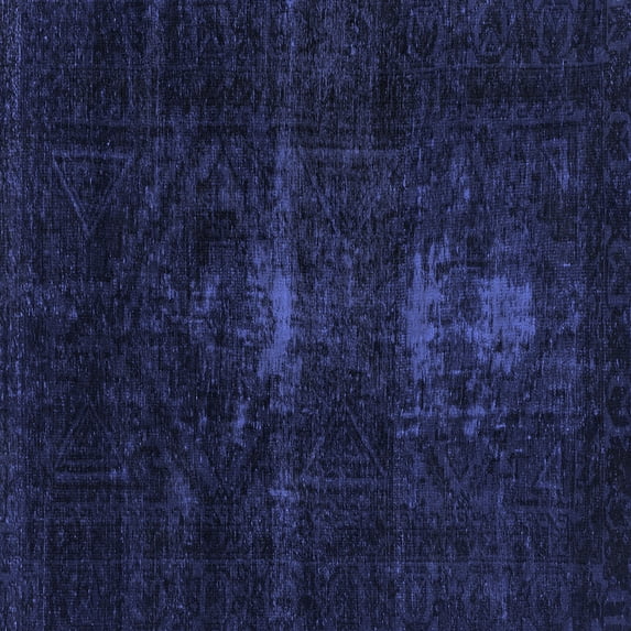 Ahgly Company Machine Washable Indoor Square Persian Blue Bohemian Area Rugs, 6' Square