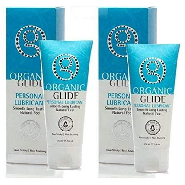 Organic Glide Natural Personal Lubricant, Probiotic Edible Lube. Parabens, Glycerin, Flavorings Free - for Men Women and Couples. Best for Menopause ...