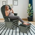 thumbnail image 3 of Gymax Gilder Rocking Chair with Ottoman, Dark Grey, 3 of 10