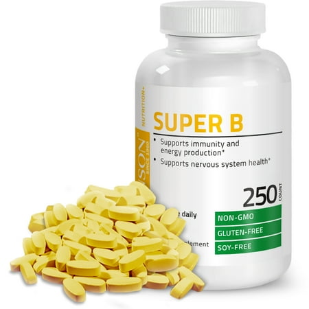 B6 Complex - Bronson Vitamin B Complex (Vitamin B1, B2, B3, B6, B9 - Folic Acid, B12), 250 Tablets