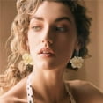 thumbnail image 6 of Flower Hoop Statement Earrings, Oversized Boho Floral Petal Drop Earrings for Women Dangling, 6 of 7
