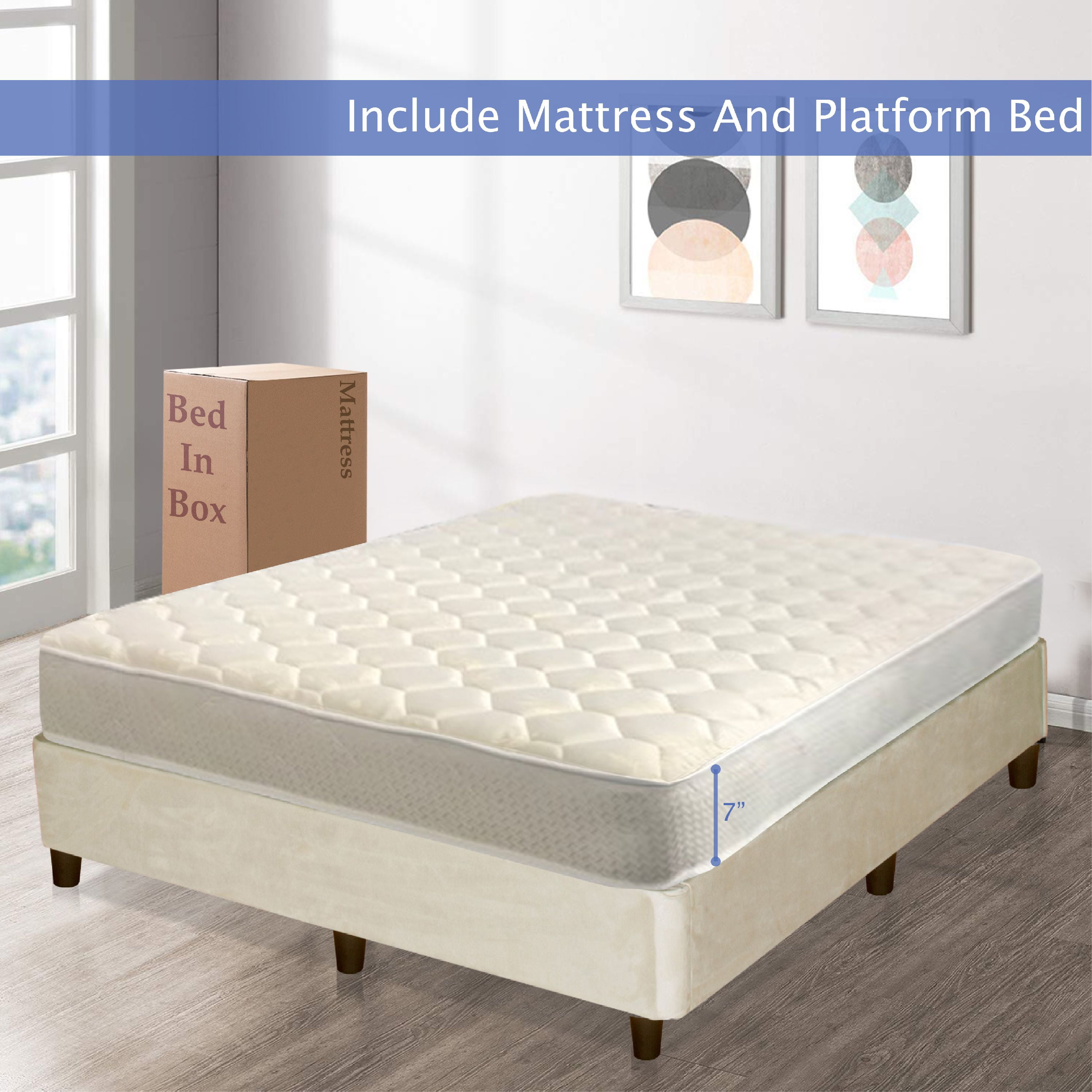 Gowtun Medium Firm 7 inch High Density Poly Foam Mattress And 8Inch