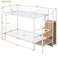 thumbnail image 4 of Aukfa Twin Over Twin Metal Bunk Bed with Storage Wardrobe and Staircase for Kids, White, 4 of 9