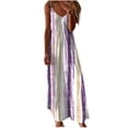 thumbnail image 2 of ClodeEU Women's Printed V Neck Sleeveless Spaghetti Strap Summer Loose Tunic Maxi Dress Purple,Womens Plus M, 2 of 5