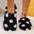 thumbnail image 4 of SAWOBUUN Womens Polka Dot Fuzzy Slippers Closed Toe Soft Fuzzy Plush House Shoes Winter Warm Cozy Non Slip Casual Indoor Outdoor Slippers, 4 of 9