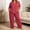 Red, variant on NominalSnug Womens Plus Size Pajamas Sets Short Sleeve V Neck Top Wide Leg Pants with Pockets Soft Ladies Loungewear