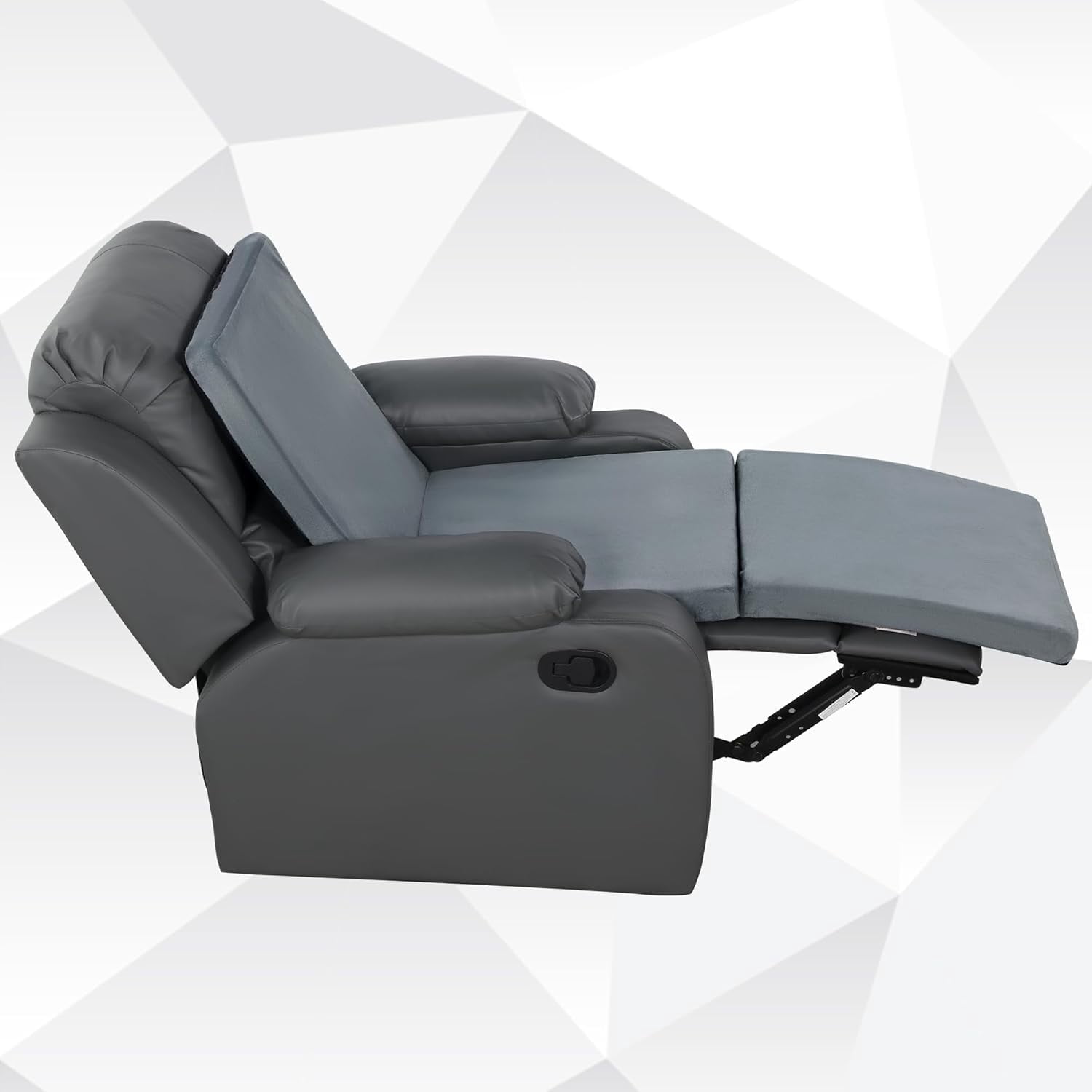 3-in-1 Recliner Seat Cushion with Lumbar Support Pillow & Footrest, Multi-Functional Adjustable Height 2" to 6" for You to Choose, Non-Slip Foam Chair Cushion for Elderly, Light Grey