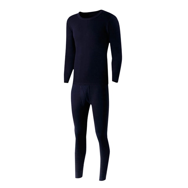 Chemises à Manches Longues pour Hommes Chemises à Manches Longues pour Hommes Coton Uni Coton Mince Col Rond Manches Longues sous-Vêtements Pantalon Ensemble