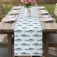 thumbnail image 4 of Coastal Fishes Table Runner 36 Inches, Summer Watercolor Ocean Animals Bed Runner Dresser Scarves Tabletop for Indoor Outdoor Parties/Ceremony/Banquet, 13"x 36", 4 of 8