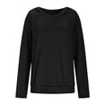 thumbnail image 4 of IROINNID Women Long Sleeve V Neck Casual Loose Tops Soft Comfortable Everyday Wear Breathable Fall Clothing Fall Spring Fall Fit Comfort Wear(Black,XL), 4 of 8
