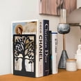 thumbnail image 2 of MOSENSE Bookends 2 Pair, Black Metal Tree Bookends for Shelves, Unique Decorative Book Holders for Home Office School,7 x 4.7 x 3.5', 2 of 7