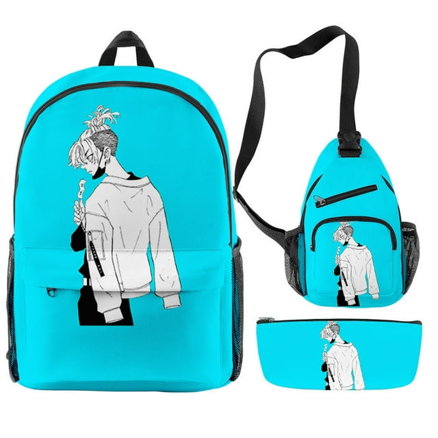 Set de mochila Tokyo School con impresión 3D para niños con estuche para lápices