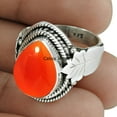 thumbnail image 2 of Natural Carnelian Gemstone Women Ring, Pure 925 Sterling Silver Beautiful Handcrafted Jewelry For Women, Delicate Ring, Organic Ring, Statement Ring, 2 of 3