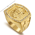 Hip Hop Jewelry Iced Out Jesus Cross Ring Gold 14K Yellow Gold Rings ...