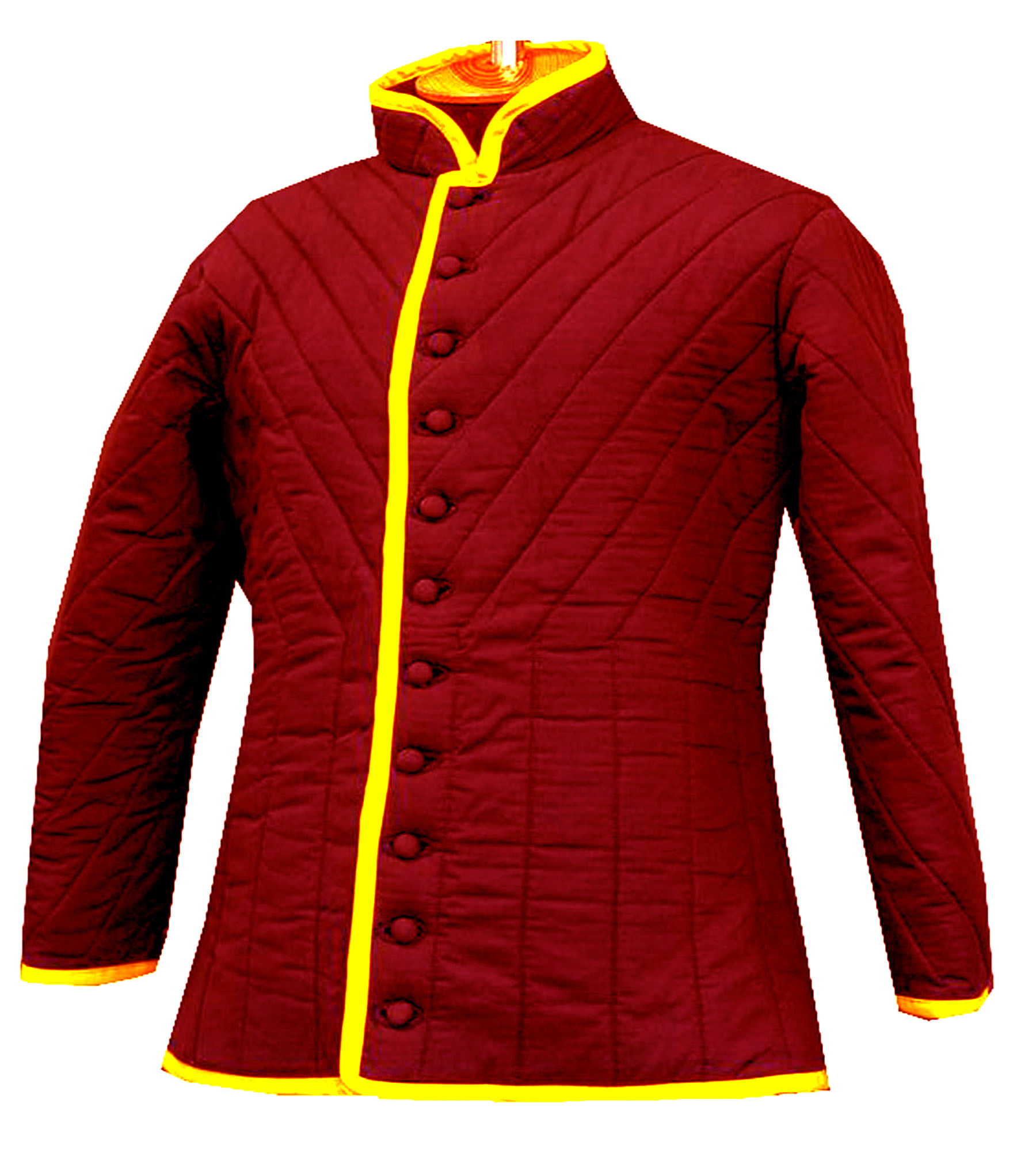 Medieval Thick Padded Full Length Full Sleeves Gambeson Coat Aketon Jacket Armor 