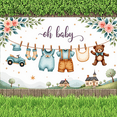 thumbnail image 2 of Decorative Design Baby Shower Decoration Cute Baby Clothes Bear Banner for Baby Shower Party Kids Event Celebration, 2 of 7