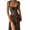 Leopard Print, variant on Women's Leopard Print Side-Slit Spaghetti Strap Halter Long Dress S (Beach Vacation Outfits Women)