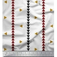 thumbnail image 1 of Soimoi Gold Rayon Fabric Geometric Triangle & Jamdani Decor Fabric Printed Yard 56 Inch Wide, 1 of 2