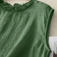 thumbnail image 4 of Womens Cotton Linen Waistcoat Button Down Sleeveless Lightweight Vests Casual Solid Color Fashion Ruffled Jackets, 4 of 6