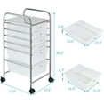 thumbnail image 2 of BOBOKY 6 Storage Drawer Cart Rolling Organizer Cart for Tools Scrapbook Paper Home Office School Multipurpose Mobile Utility Cart (Clear White), 2 of 9