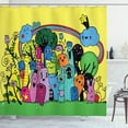 thumbnail image 1 of Ambesonne Indie Shower Curtain, Hand Drawn Crazy Doodle, 69"Wx84"L, Multicolor, 1 of 3