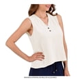 thumbnail image 3 of Blusa George para Mujer, Blusa Básica cuello V sin Mangas Botones Hueso Talla G, 3 of 4