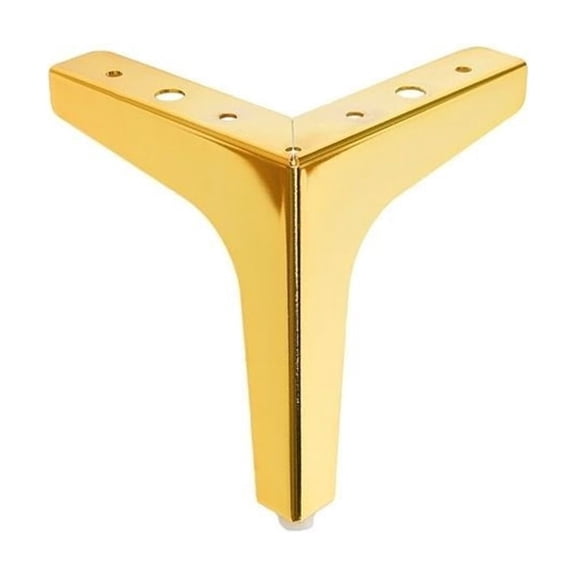 5 inch Gold Metal Furniture Legs Set of 4, Triangle Metal Furniture Feet, DIY Replacement for TV Stand, Sofa, Dresser, Cabinet, Vanity (Gold)