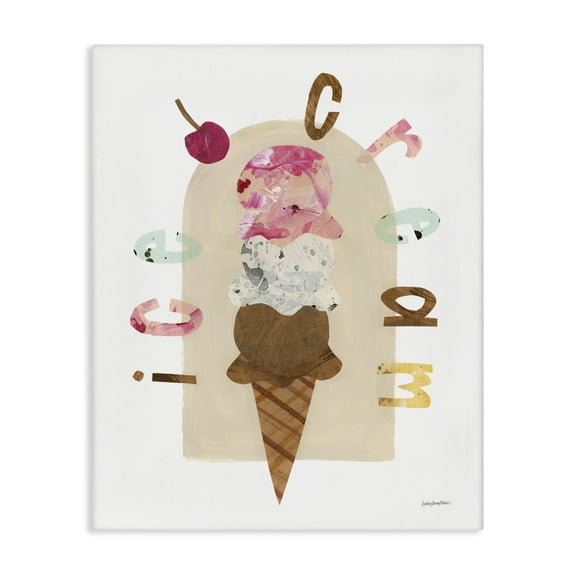 Stupell Industries Ice Cream Whimsy Food & Beverage Painting Wrapped Canvas Art Print Wall Art, 16 x 20