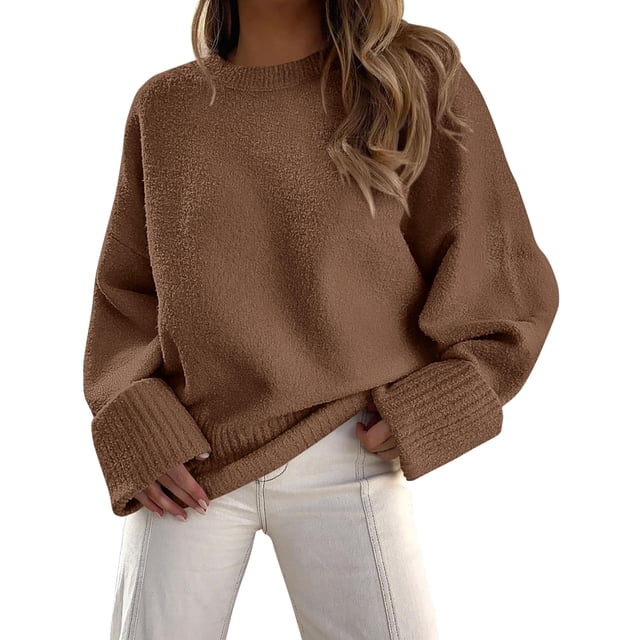Suéter PRETTYGARDEN Marrón Oversized Peludo XL