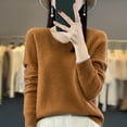 thumbnail image 2 of Bovemsi Sweaters for Women Cozy Women's Autumn And Winter New Line Pure Wool V Neck Solid Color Pullover Knitted Base Sweater Fall Sweaters, 2 of 3