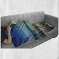 thumbnail image 6 of Rustic Wood Soft Flannel Fleece Blanket, Weathered Beach and Wavy Ocean Photography Summer Season Holiday Image, Cozy Plush for Indoor and Outdoor Use, 50" x 60", Sea Blue Umber Dusk, by Ambesonne, 6 of 6